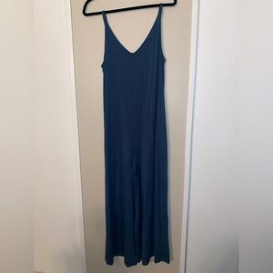 Athleta Blue V-Neck Jumpsuit